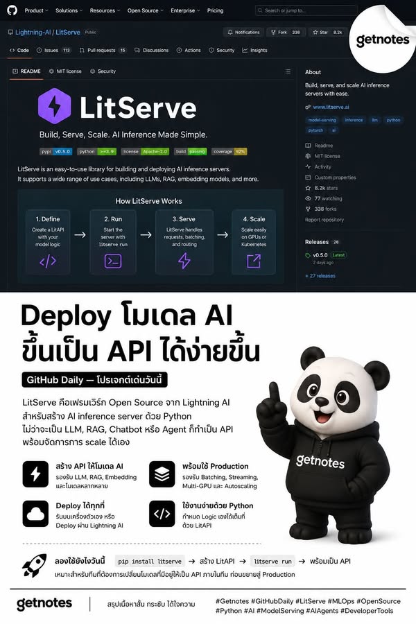 LitServe: ปฏิวัติการ Deploy โมเดล AI สู่ Production ด้วย Python